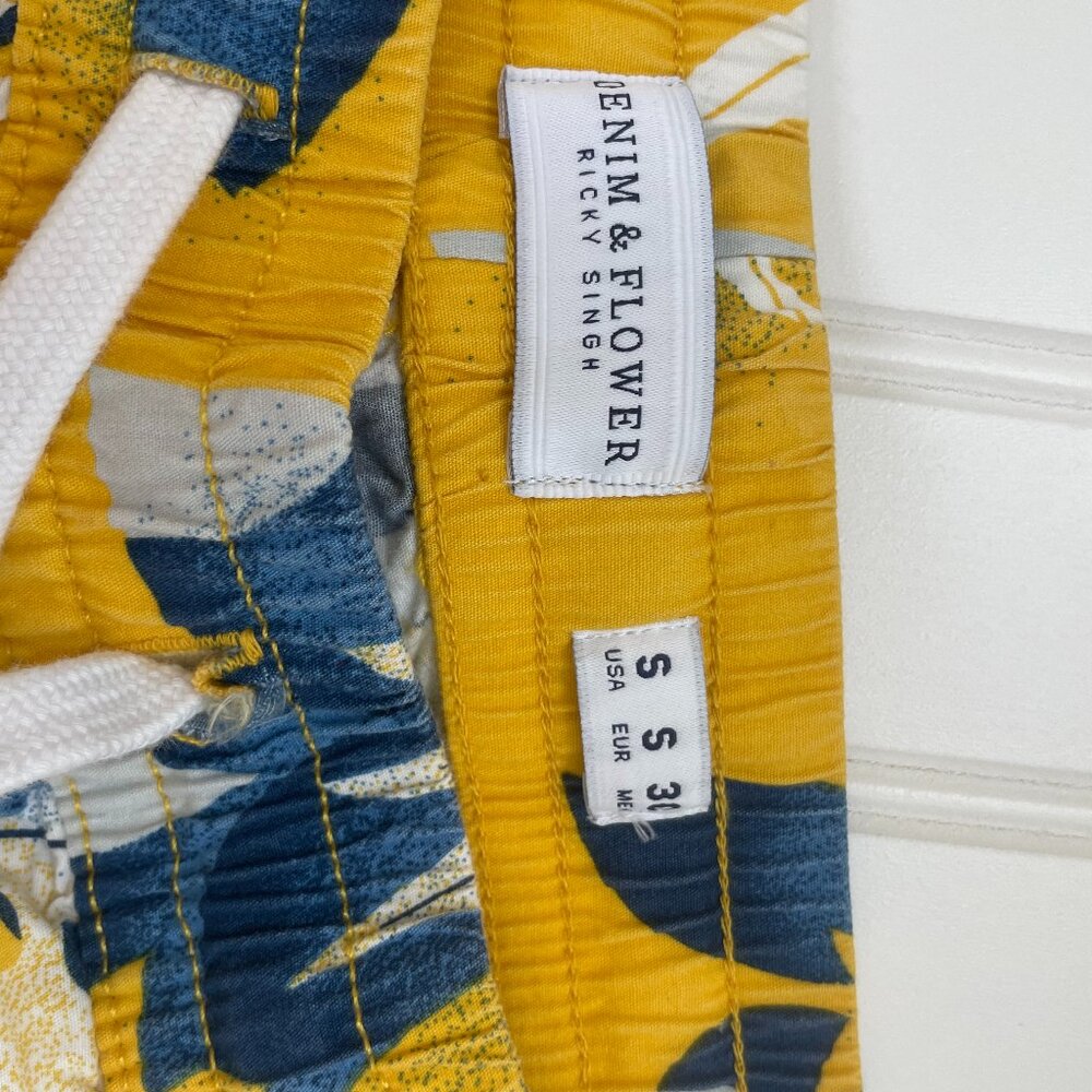 Denim and Flower Casual Shorts